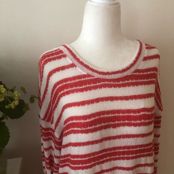 Splendid Red and White Striped Knit Sweater - Picture 3 of 6